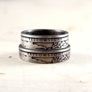 Silver National Park Quarter Coin Ring